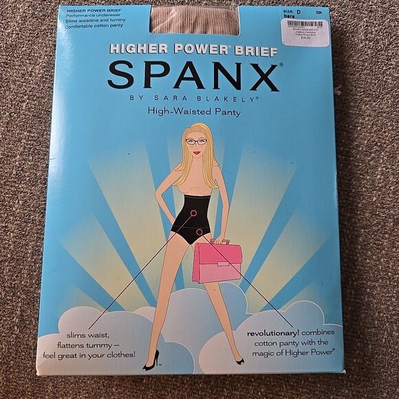 New Spanx Higher Power Brief High Waisted Panty Size D Bare Tummy Control NIP - Picture 1 of 4